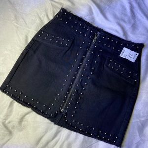 NWT Akira Black Studded Mini Skirt